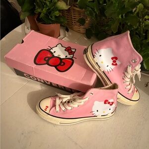 Converse Vintage Hello Kitty Pink High Tops 7.5